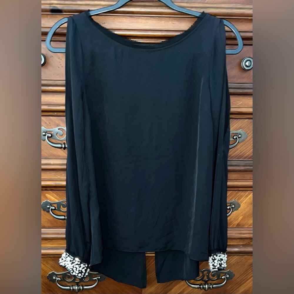 Guess Embellished Back & Wrists Long Sleeve Blouse 16” P2P